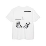 Oversized Tee — Minimal Vertical Text Front & Abstract Black Claw Back - Image 2