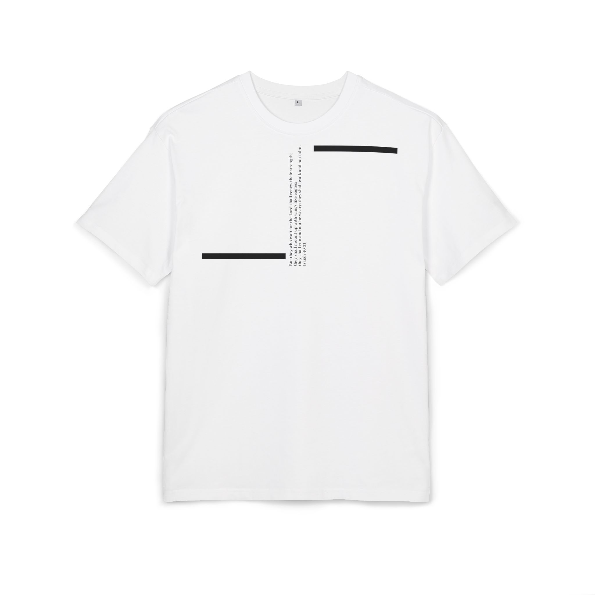 9134659291347914956_2048.jpeg Oversized Tee — Minimal Vertical Text Front & Abstract Black Claw Back - Image 1